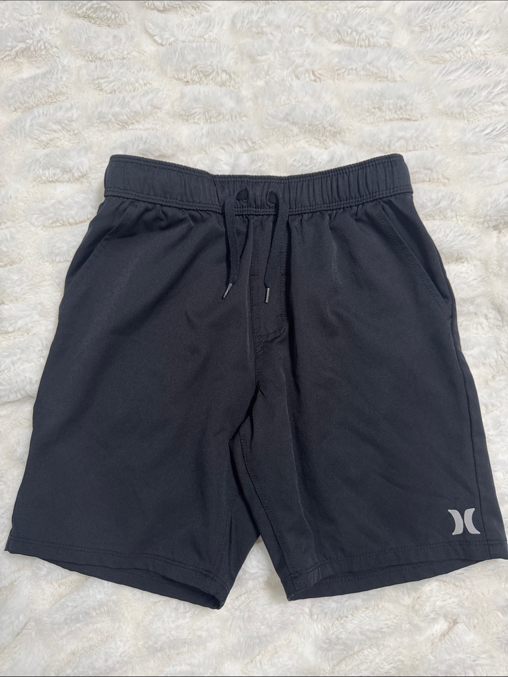 Kids 10/12 Hurley Black Athletic Drawstring Shorts